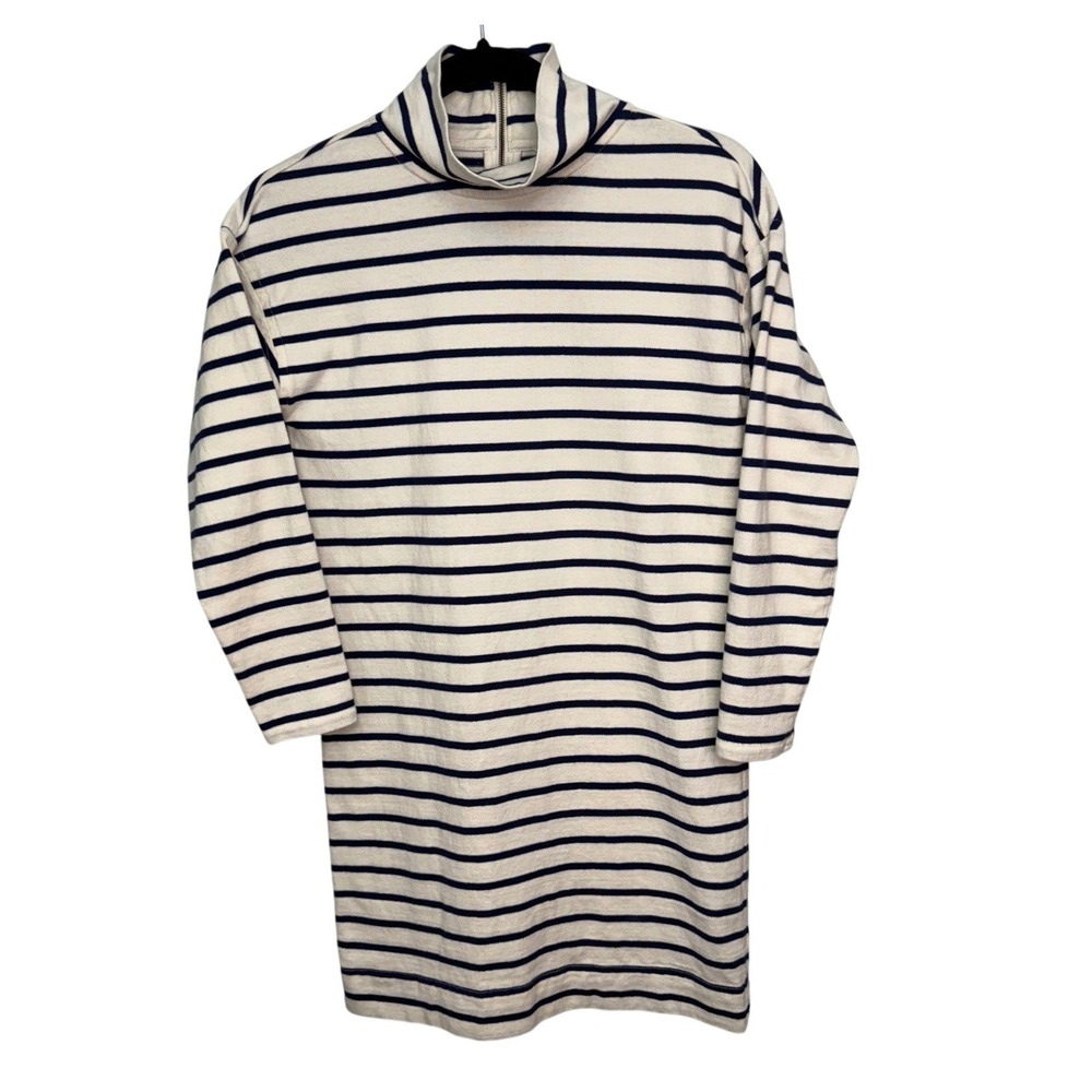 Vineyard Vines Womens Funnel Neck Striped Cotton Dress Long Sleeve Mock Neck XXS